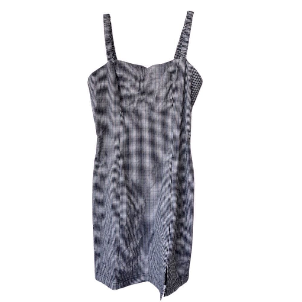 Forever 21 Plaid Jumper Strappy Blue Cream SZ S NEW